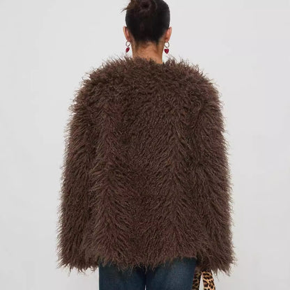 Women's Faux Fur Jacket | Elegant & Cozy Winter Fur Coat Coat Faux Fur Jacket | Ectron Online