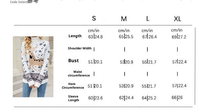 Measurement chart for a garment with size options S, M, L, and XL.