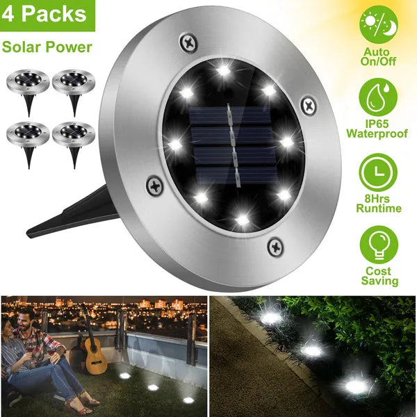 4Pcs Solar Ground Lights Outdoor 4Pcs Solar Powered Ground Light Outdoor | Ectron Online