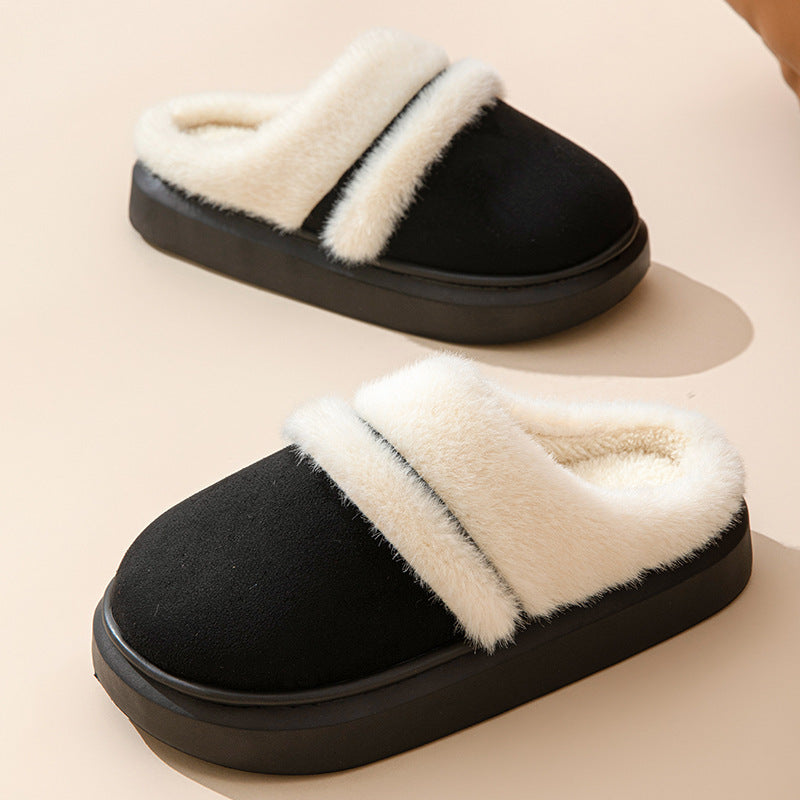 Women's Fashion Cotton Slippers – Warm, Suede, Non-Slip Sole Fashion Warm Cotton Slippers For Women L | Ectron Online