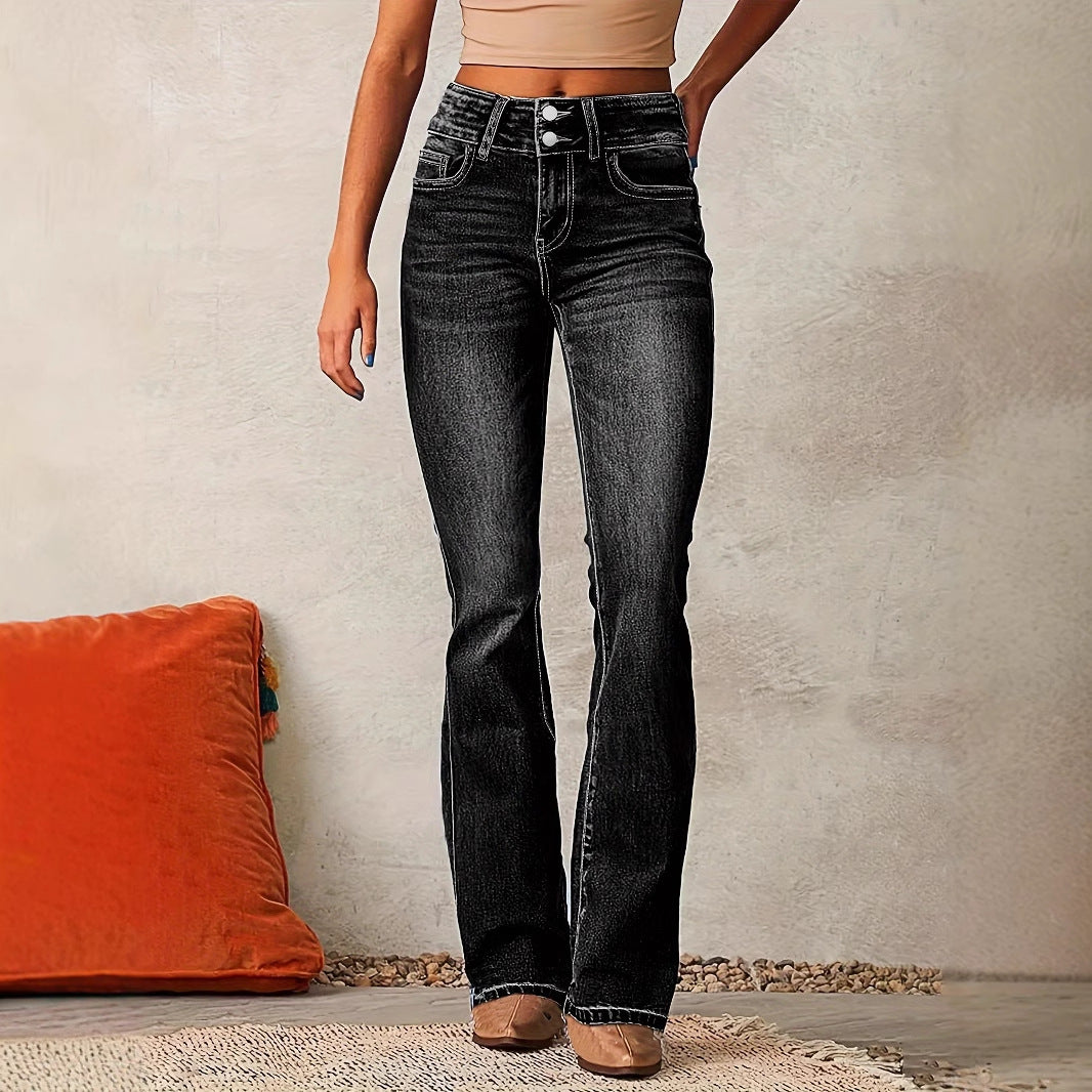 Women's Skinny Flared Jeans Skinny Flared Jeans With Pockets Fashion | Ectron Online