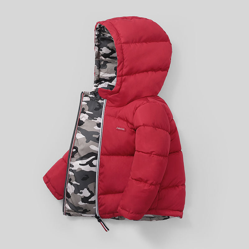 Children's Double-Sided Padded Winter Jackets - Warm & Cozy Middle And Small Children Wear Double-si | Ectron Online