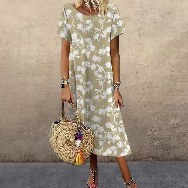 Summer Super Large Beach Short Sleeve Dress – Breezy & Loose Summer Super Large Beach Short Sleeve Dr | Ectron Online
