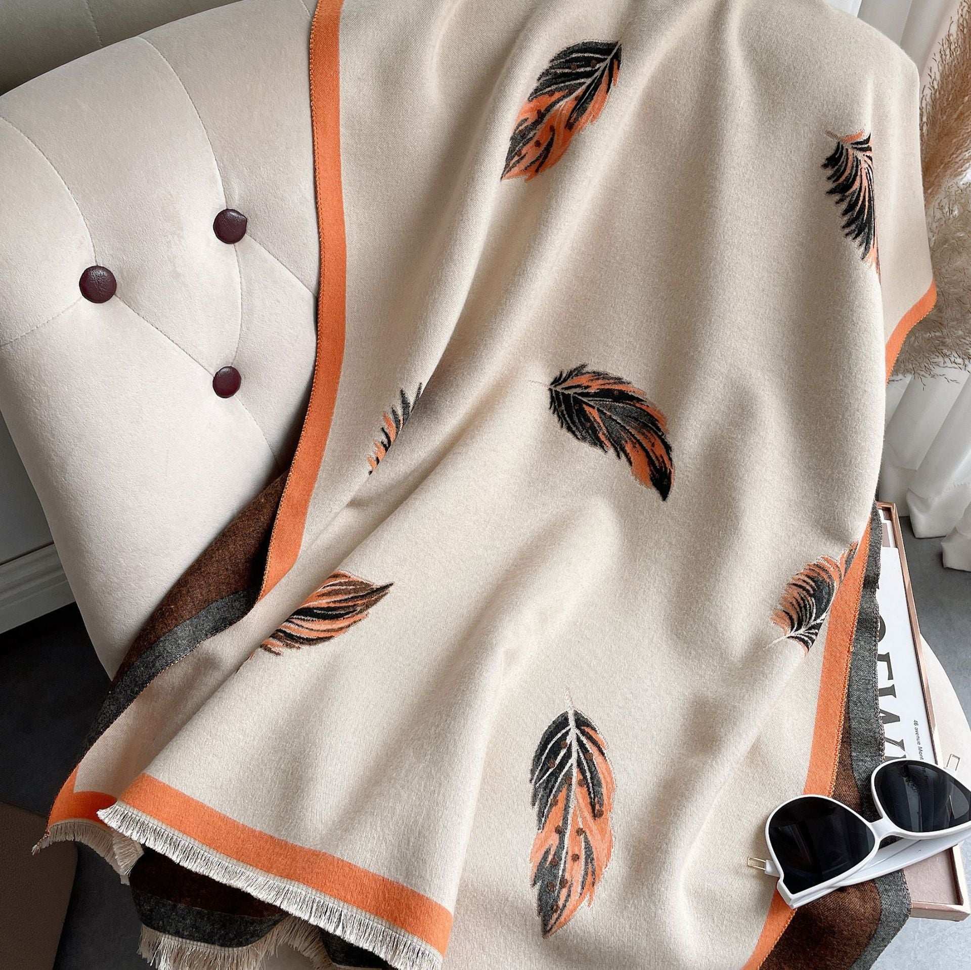 Cashmere-Like Short Tassel Shawl - Warm & Cozy .Cashmere-like Short Beard Tassel Thickened Warm Shawl Scarf | Ectron Online