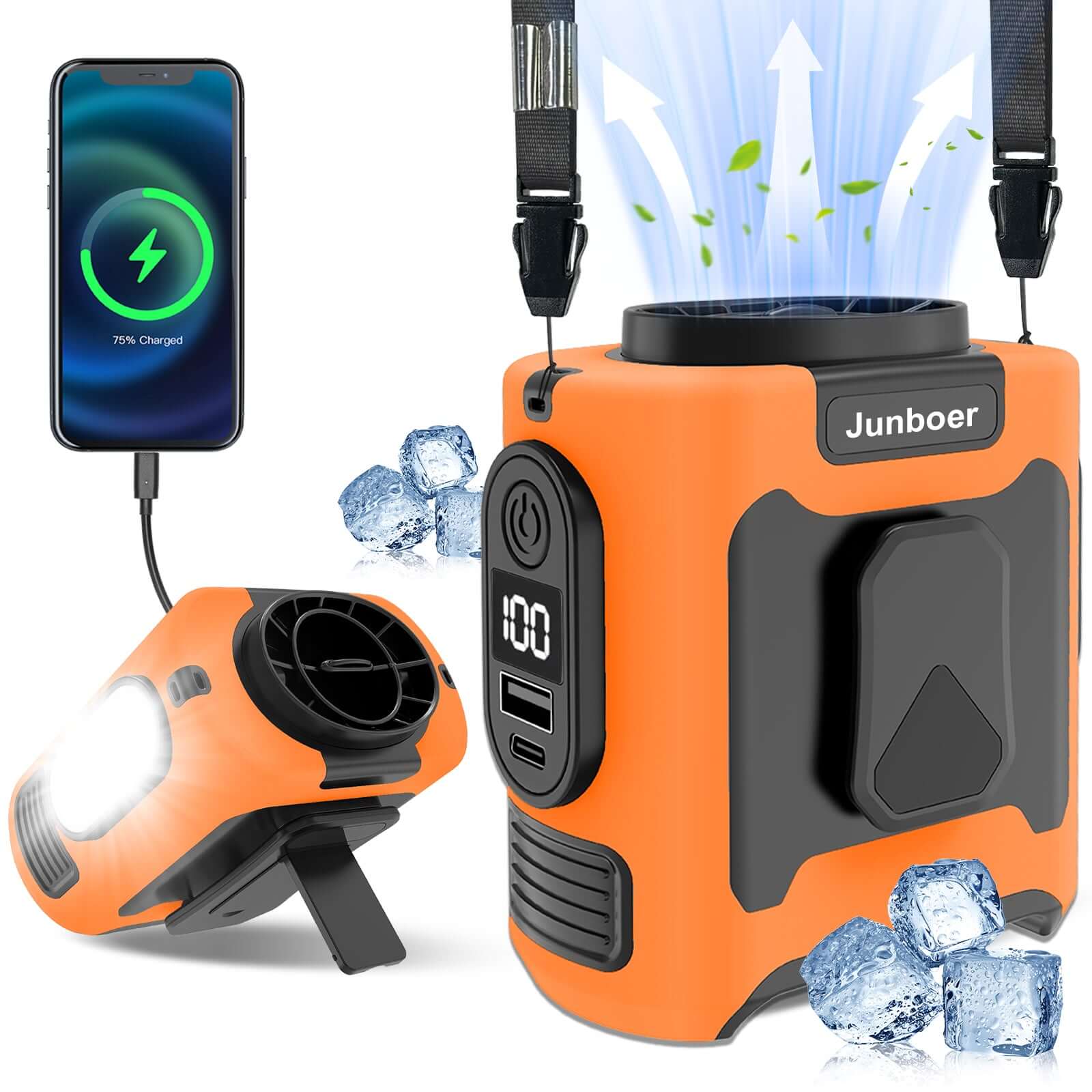 16,000 RPM Portable Waist Fan 16, 000 Rpm 10000mAh Portable Waist Fan, | Ectron Online
