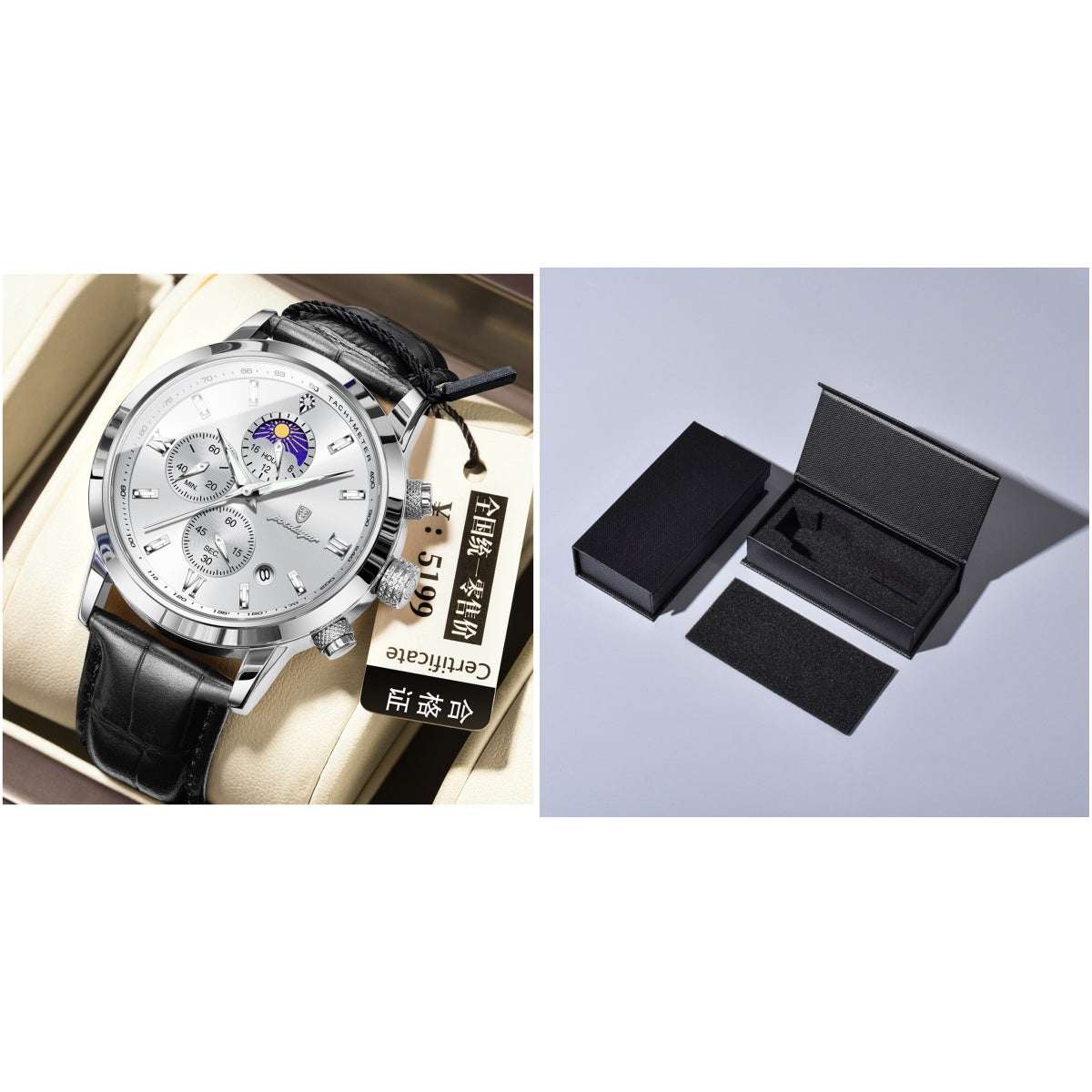Men's Moon Phase Multi-function Chronograph Watch Men's Watch With Moon Phase And Multi-fu | Ectron Online