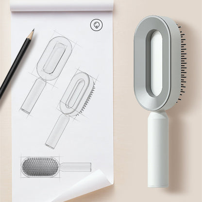 Self-Cleaning Hair Brush - One-Key Hair Removal & Scalp Massage Comb Self Cleaning Hair Brush For Women One-k | Ectron Online