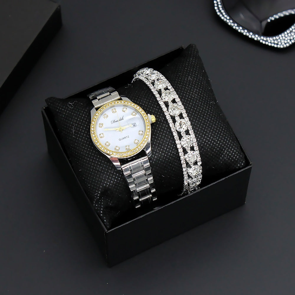 Diamond Women's Watch, a Perfect Gift Women's Watch Affordable Luxury Fashion Diamond Foreign Trade Women's Watch Bracelet Student Watch Gift Suit | Ectron Online