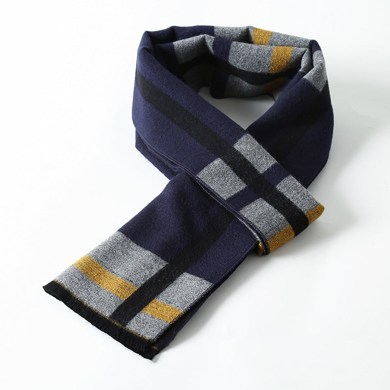 Simple Plaid Warm Keeping Artificial Cashmere Scarf Men's Scarves | Ectron Online