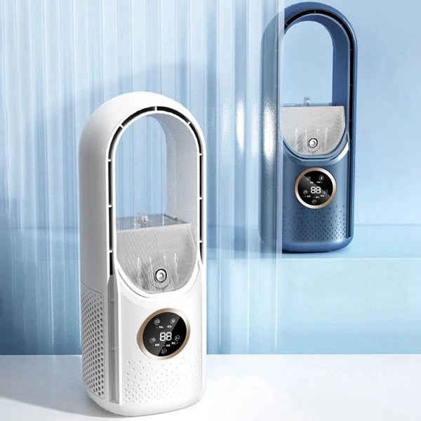Portable USB Air Cooler | Silent Leafless Fan & Humidifier