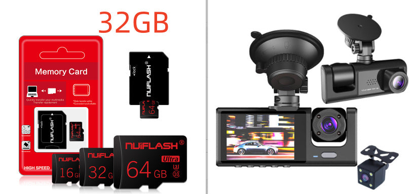 HD 1080p Driving Recorder – Triple Camera Car Dash Cam HD 1080p Three-record Driving Recorder | Ectron Online