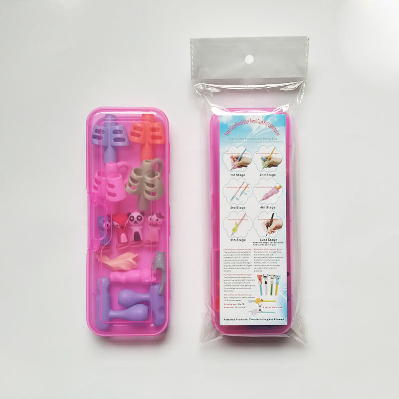 {{ brand }} Two-Finger Grip Silicone Baby Learning Writing Tool Pink - Two-Finger Grip Silicone Baby Learning W