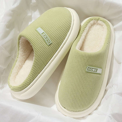 Autumn And Winter Home Indoor Plush Warm Slugged Bottom Baotou Non-slip Cotton Slippers
