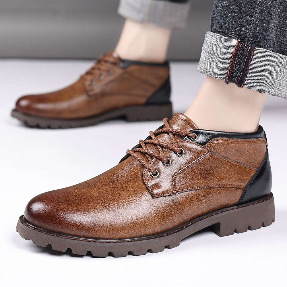 HPIOPL4999 Martin Boots Men's Boots Plus Size Lace Up Low Top