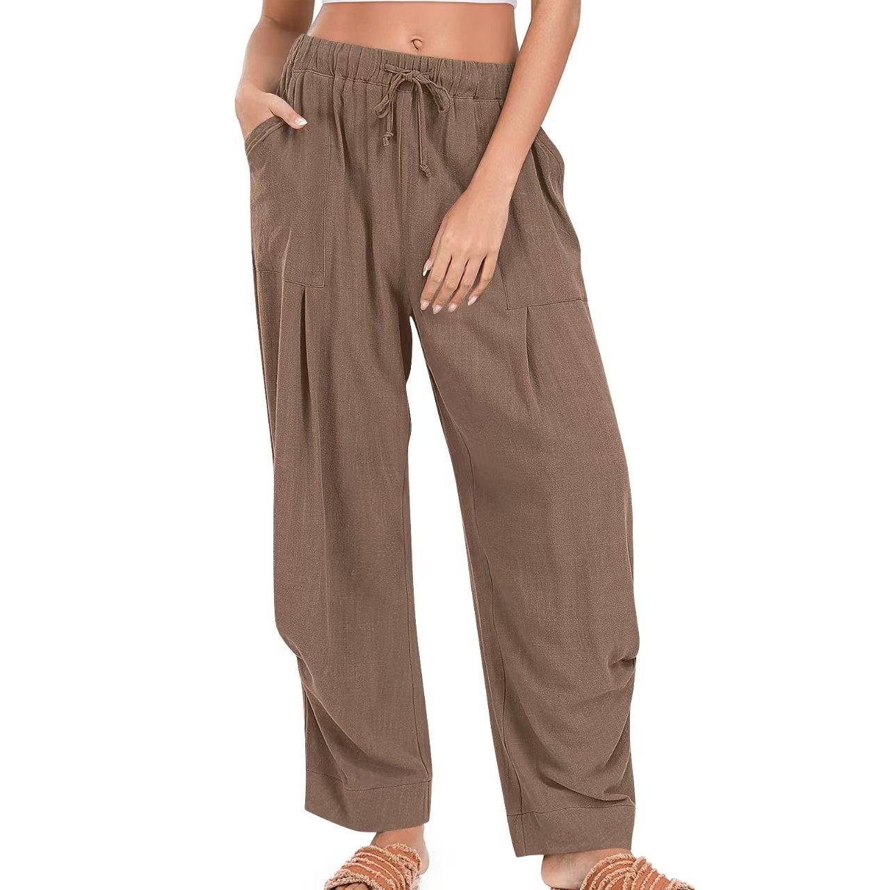 Women's Cotton-Linen Loose Lounge Pants
