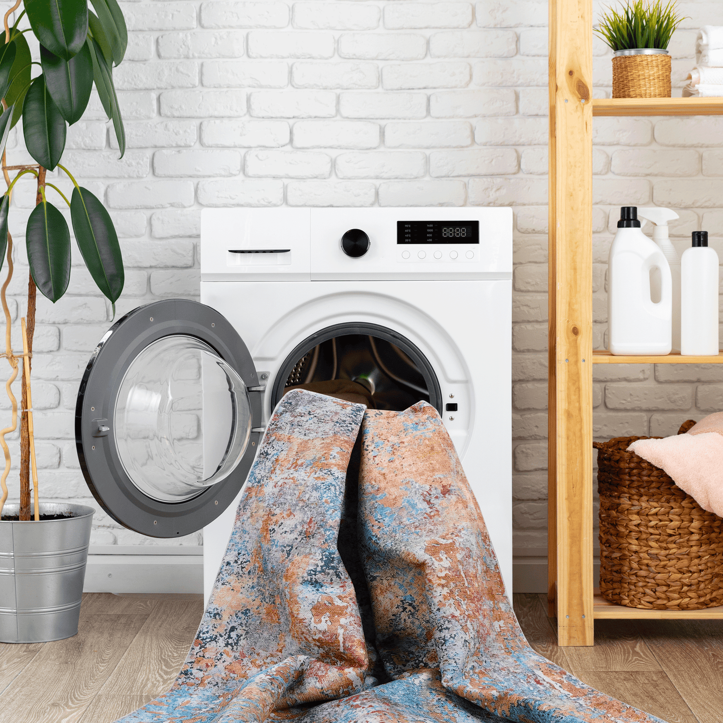 Maval Multi Washable Area Rug - 5x8 Colorful Indoor Carpet