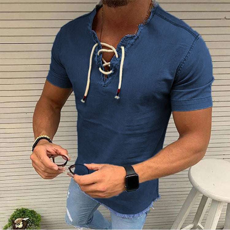 Men’s Tassel Elastic Denim Shirt – Stylish & Comfortable Fit Tassel Elastic Men's Denim Shirt Men's S | Ectron Online