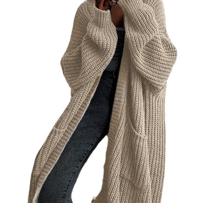 Women's Long Knitted Cardigan | Loose All-Matching Winter Sweater Autumn And Winter Long Sweater Women's L | Ectron Online