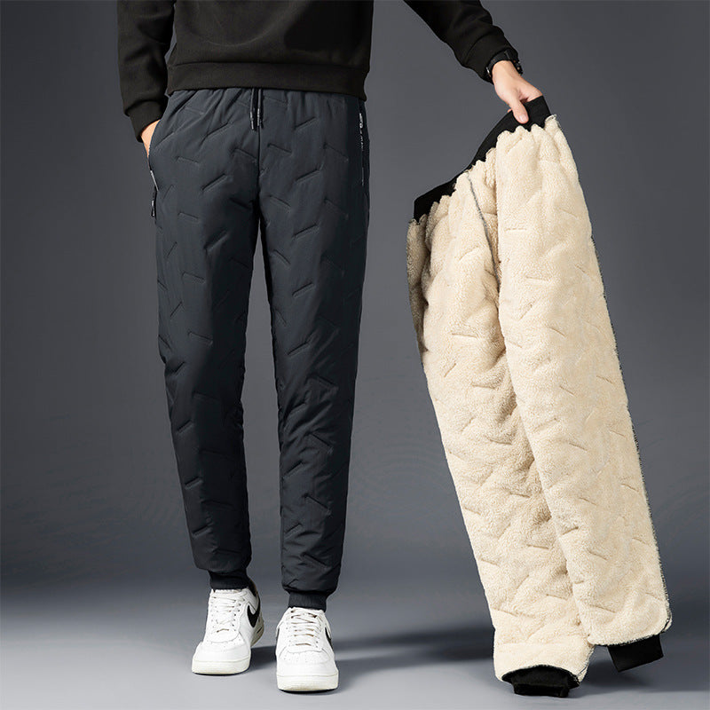 Men's Padded Cotton & Cashmere Trousers