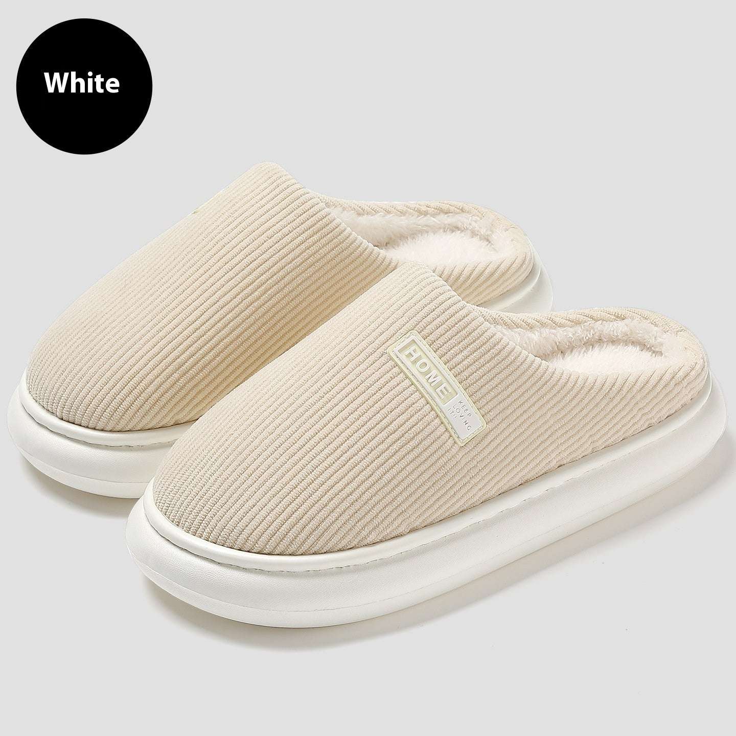 Plush Closed-Toe Slippers Autumn And Winter Home Indoor Plush Warm | Ectron Online