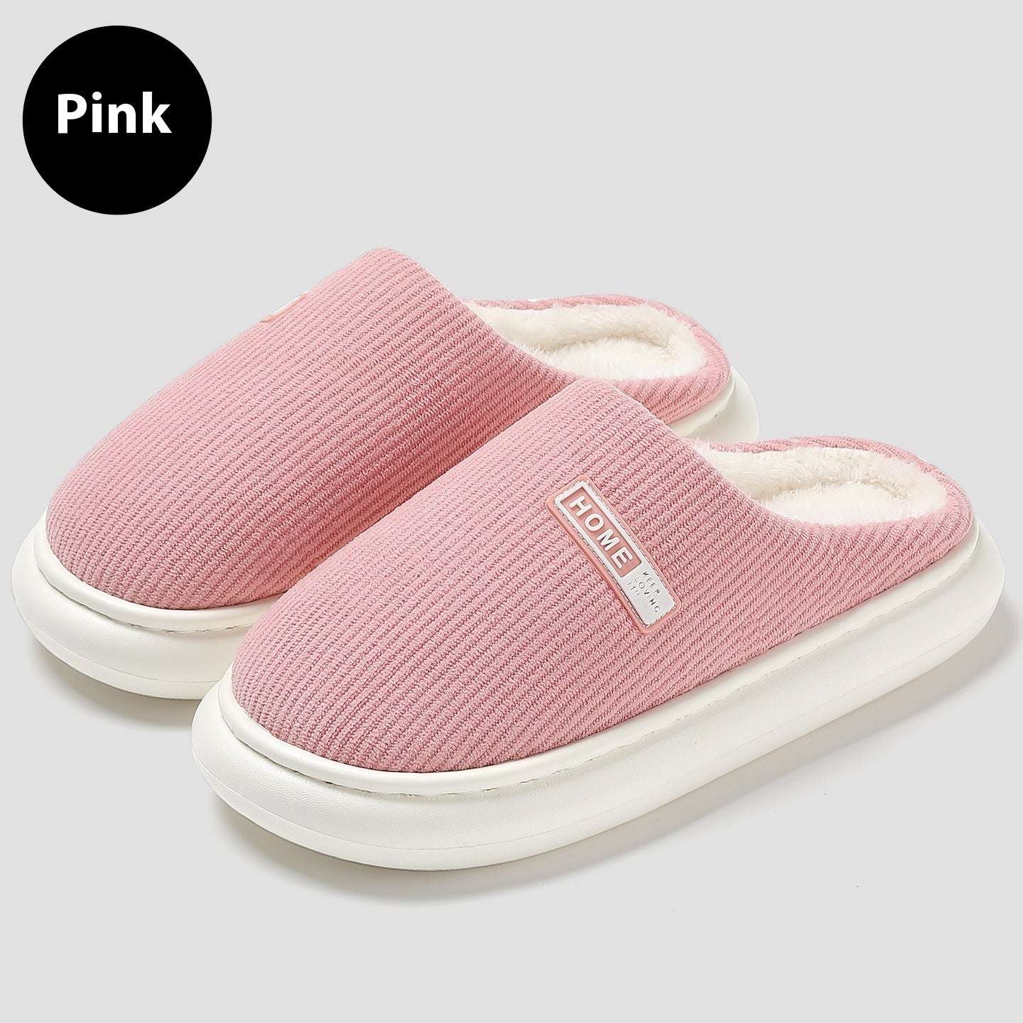 Plush Closed-Toe Slippers Autumn And Winter Home Indoor Plush Warm | Ectron Online