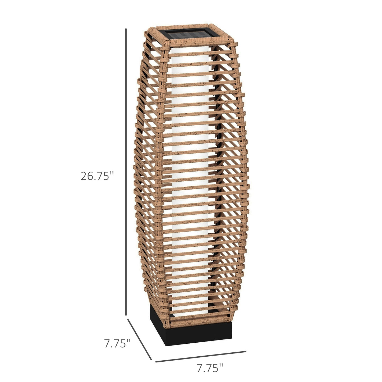 Solar Rattan Floor Lamp | Outdoor Garden Lantern & Pathway Light
