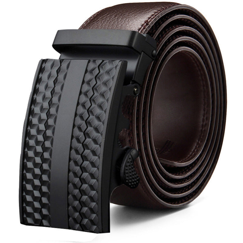 Fashion Casual Men's Two-layer Leather Comfort Click Belt