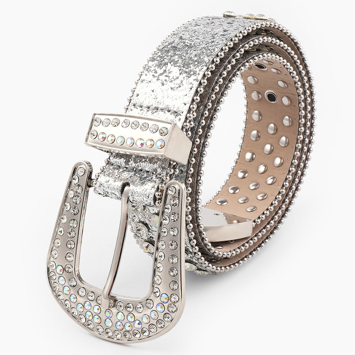 Versatile Fashion Edge Beads New Rhinestone Belt Women's Belt