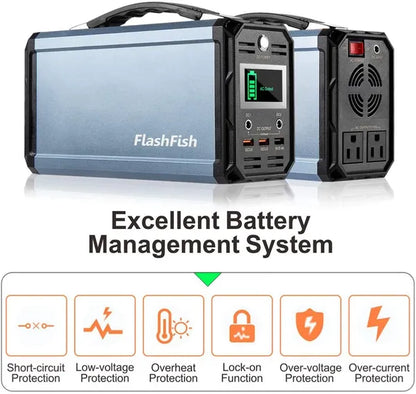 FlashFish 300W Portable Power Station | 60,000mAh CPAP Solar Generator 300W Solar Generator, FlashFish 60000mAh | Ectron Online
