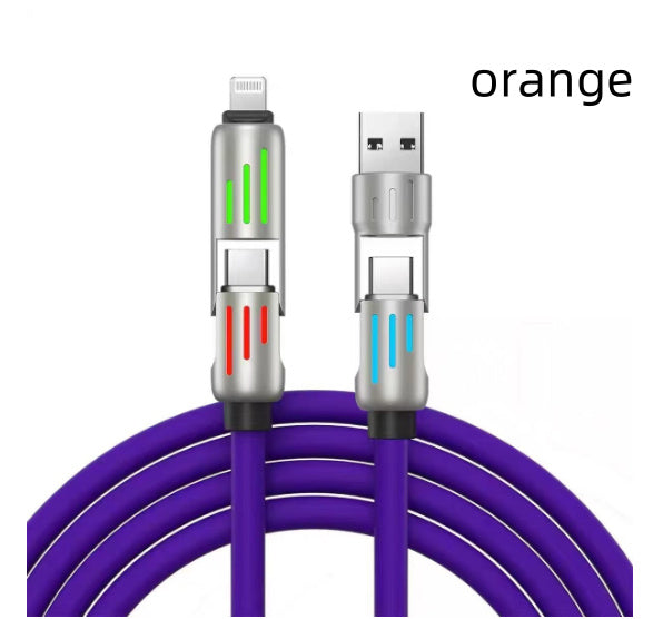 240W Light Column 4-in-1 Colorful Indicator Mobile Phone Charging Cable 240W Light Column Four-in-one Colorful I | Ectron Online