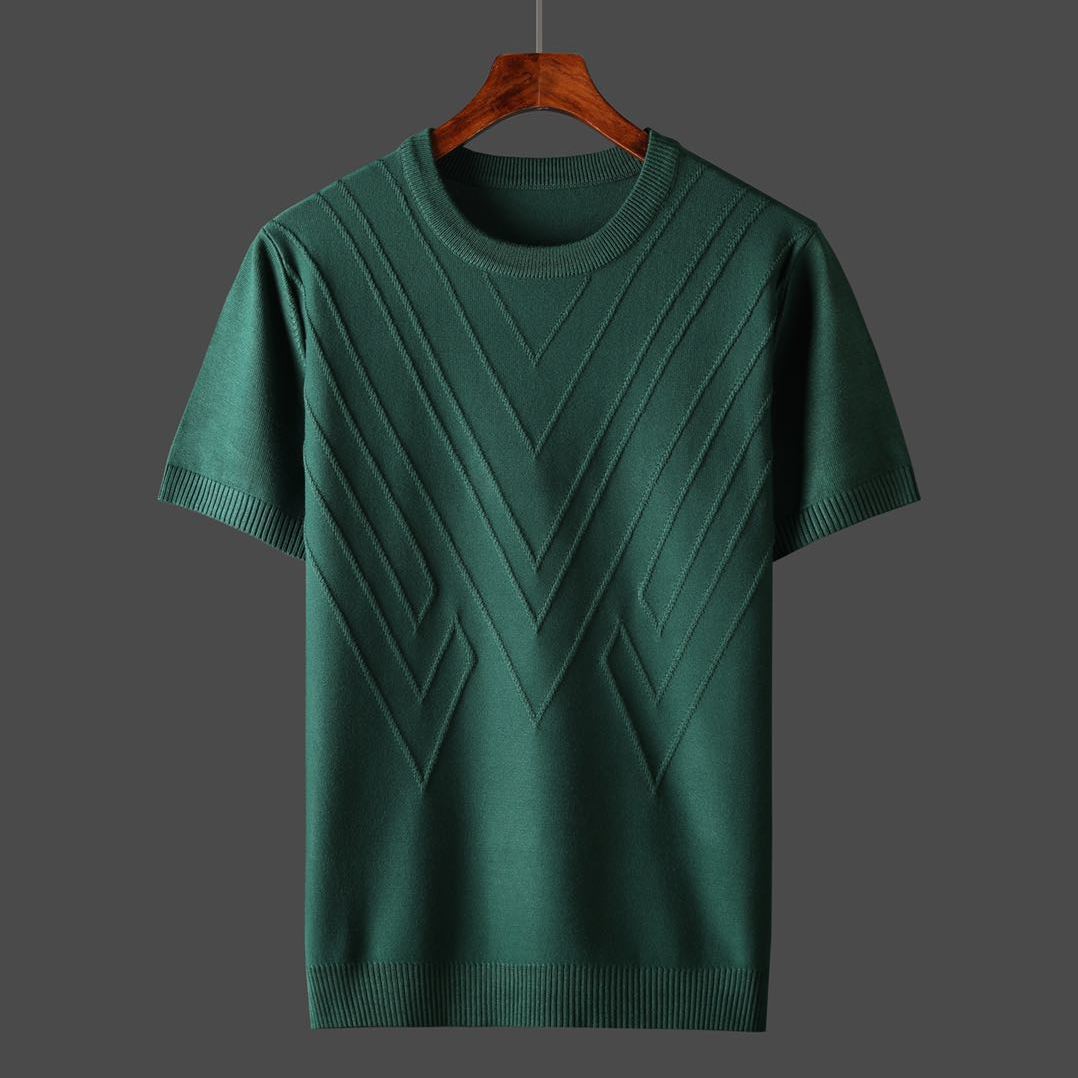 Men’s Slim-Fit Solid Tee – Casual Round Neck Bottoming Shirt Men's Fashion Casual Slim-fit Solid Colo | Ectron Online