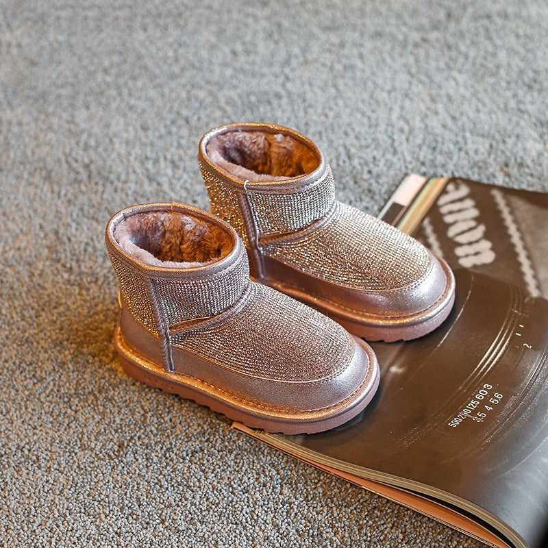 Children’s Plus Velvet Mid-Boots – Non-Slip, Warm, Mid-Calf Design New plus velvet fashion children's mid-b | Ectron Online