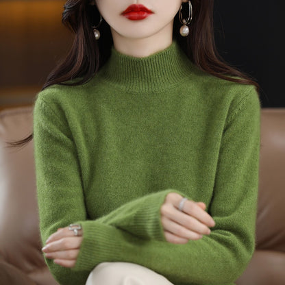 Women's Half-High Collar Sweater | Slimming Loose Knit Winter Top Autumn And Winter Sweater Half-high Coll | Ectron Online