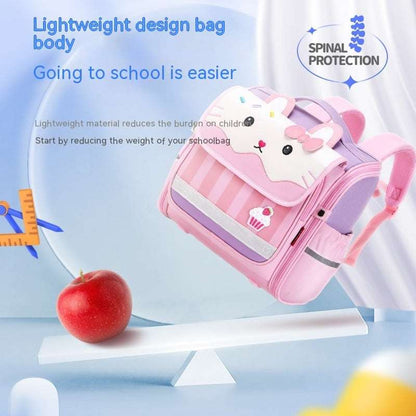 Female Spine Protection Backpack | Raw Style Minimalist Schoolbag Raw Schoolbag Backpack Spine Protection | Ectron Online
