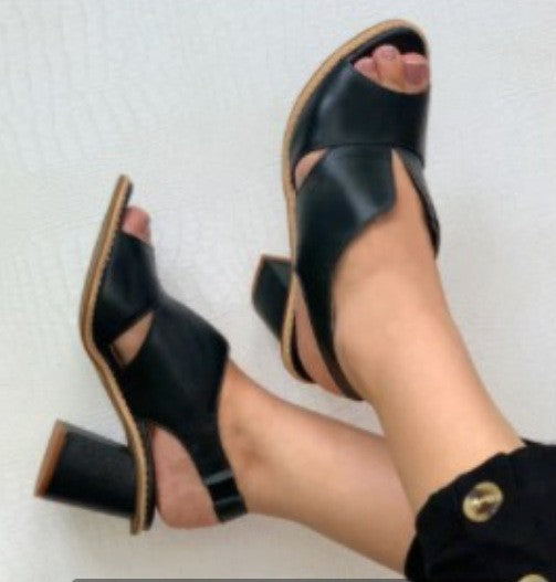 Summer Women’s Stylish Peep Toe Chunky Heel Sandals Summer Women's Stylish Peep Toe High Hee | Ectron Online