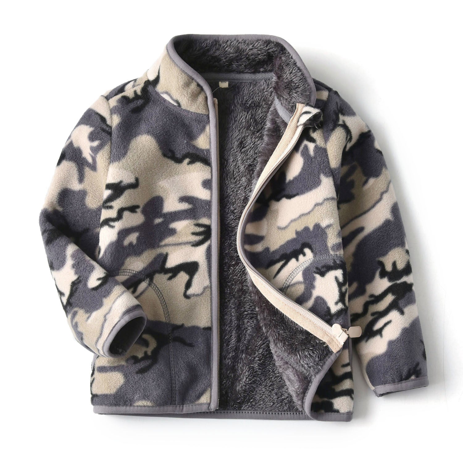 Thick Fur Printed Coats with Zipper for Kids Thick Fur Printed Coats Kids Zipper | Ectron Online