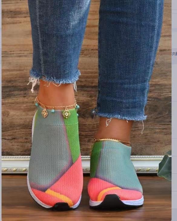 Women's Fly Weaving Color Blocking Flat Sneakers Women's Casual Fly Weaving Color Blockin | Ectron Online