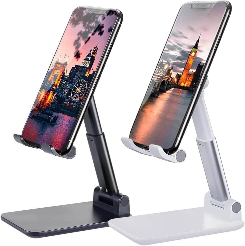 Foldable Desktop Phone & Tablet Stand - Adjustable Height Holder Cell Phone Stand Desktop Holder Tablet S | Ectron Online