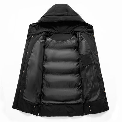 Men's Plus Size Mid-Length Thick Cotton-Padded Coat