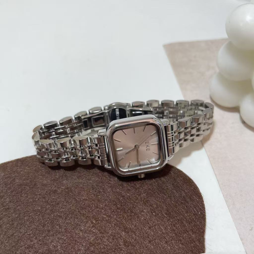 Light Luxury Square Steel Watch for Women Square Steel Belt Light Luxury Quartz Wa | Ectron Online