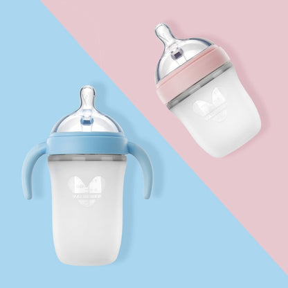 VALUEDER Baby Wide- Neck Pink and Blue Soft Silicone Feeding Bottle with New Designed Natural Nipple