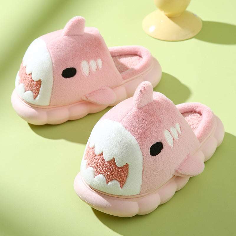 Winter Shark Slippers – Thick Bottom Furry Cotton Shoes for Couples Winter Shark Slippers Fashion Thick Bott | Ectron Online