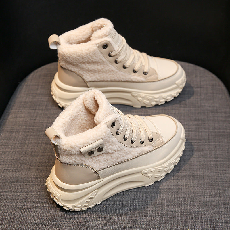 Fleece-lined Warm Slugged Bottom Heighten Casual Shoes Fleece-lined Warm Slugged Bottom Heighte | Ectron Online