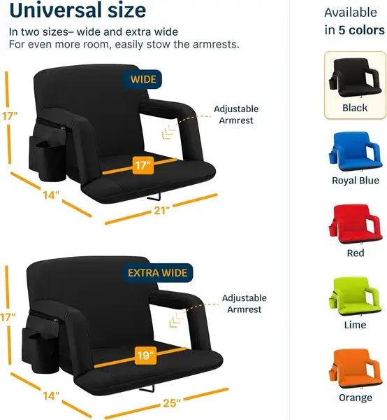 Alpcour Premium Reclining Stadium Seat - Portable Bleacher Chair Alpcour Premium Reclining Stadium Seat F | Ectron Online