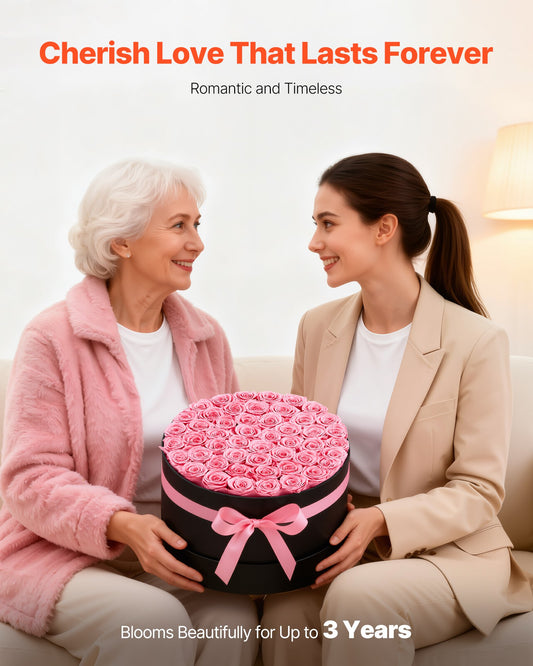 50 Real Preserved Roses in a Box