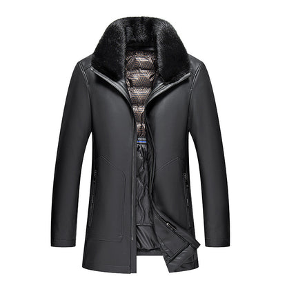 Men's Premium Sheepskin Leather Down Jacket