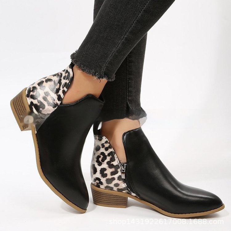 Women's Shoes Low Heel Martin Boots Side Zipper Plus Size Women's Shoes Low Heel Martin Boots Side | Ectron Online