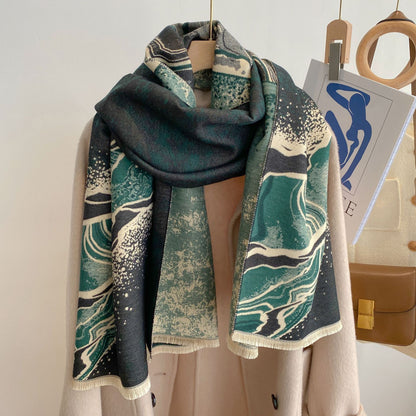 Women's Double-Sided Thick Scarf Style Double-sided Thickened Warm Scarf | Ectron Online