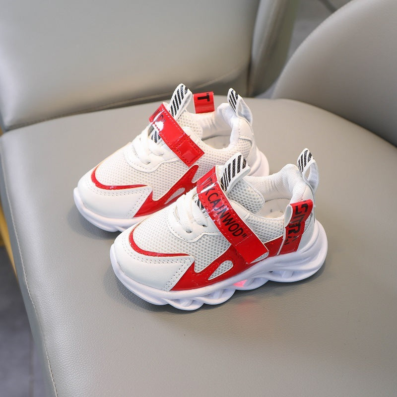 Kids' Alphabet Webbing Mesh Luminous Shoes Children's Alphabet Webbing Mesh Breatha | Ectron Online