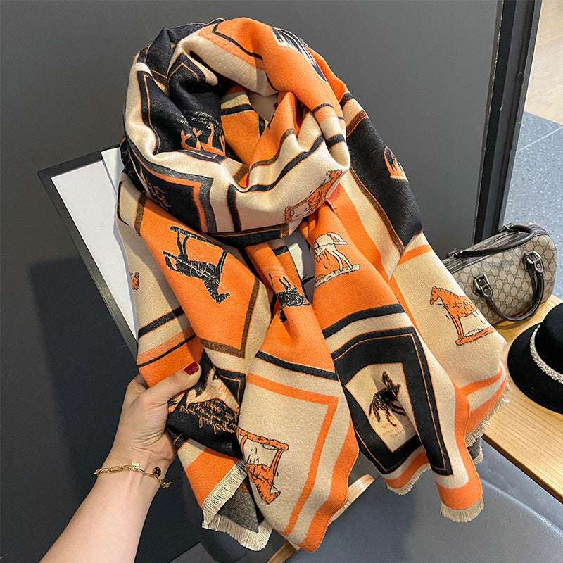 Carriage Artificial Cashmere Scarf & Dual-Use Shawl Carriage Artificial Cashmere Scarf Women's Dual-use Air Conditioning Shawl | Ectron Online